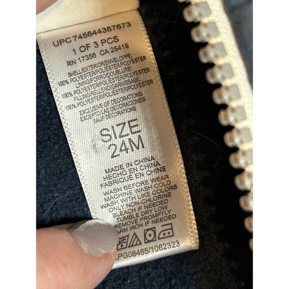 Little Me Hooded Puffer Vest Coat Blue Gray Size 24 Months - Picture 4 of 5